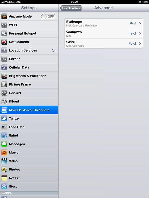 Press the required email account.