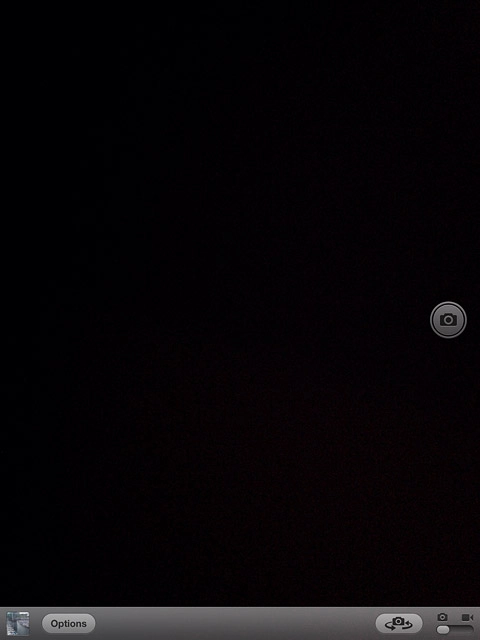 If the camera is turned on:Press and drag the indicator right.