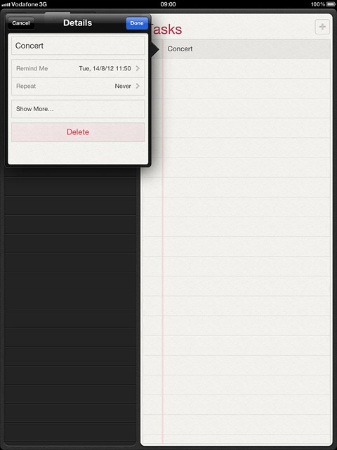 Press Done to return to the list of reminders.