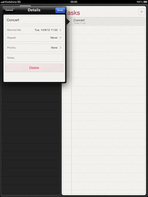 Press Done to return to the list of reminders.