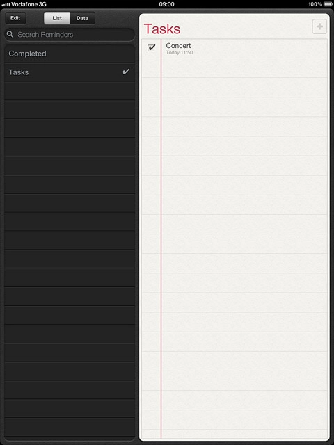 When the box next to the reminder is ticked (V), the reminder is marked as complete.