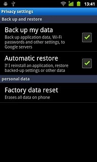 Press Factory data reset.