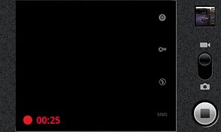 Press the stop icon to stop the video recorder.The video clip is automatically saved.