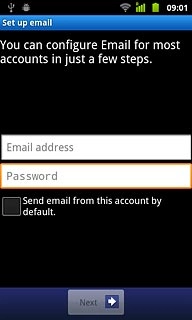 Press Password and key in the password for your email account.