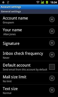 Press Default account to turn on the function.