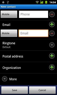 Press Email and key in the required email address.