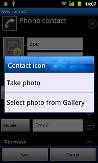 To use a saved picture:Press Select photo from Gallery.