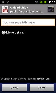 Key in text for the video clip.Press Upload.