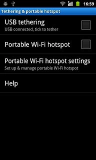 Press Portable Wi-Fi hotspot to turn on the function.