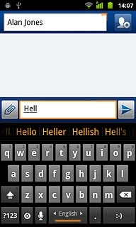 Press the required word to insert it.