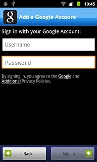 Press Password and key in the password for your Google account.