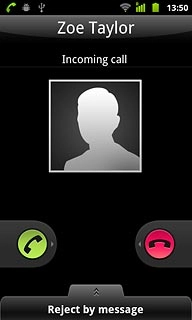 Press the answer icon and drag the icon right.