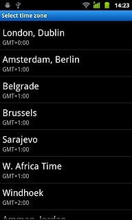 Press the required time zone.