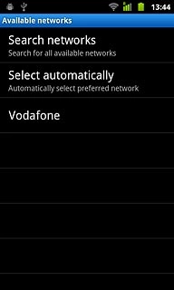 Your phone will search for networks within range and a list of available networks will show on your display.Press the required network.Your display will tell you if you have access to the network you've chosen.