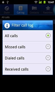 Press the required call list.