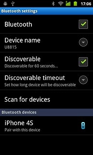 Press the required Bluetooth device.