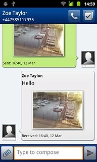 Press Type to compose.Write the picture message.