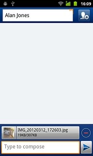 Press Type to compose.Write the text for your picture message.