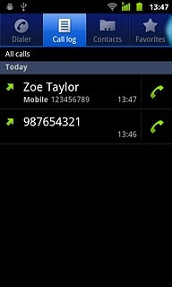 Press the Call log tab.