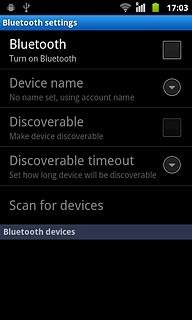 Press Bluetooth to turn on Bluetooth.