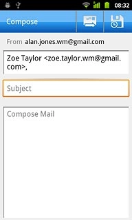 Press Subject.Key in a subject for the email message.