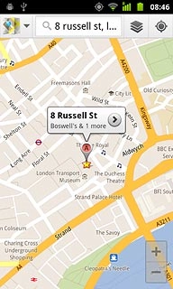 Press the information field above the destination.