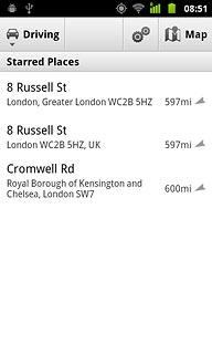 Press the required destination.
