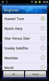 Once you've found a ring tone you like, press OK.