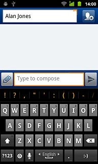 Slide right or left on Space to select writing language.