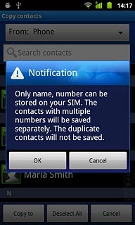Press OK to confirm.
