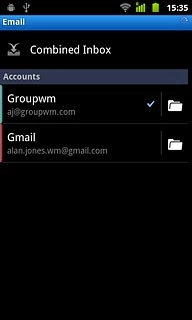 Press and hold the required email account until a pop-up menu is displayed.