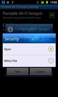 Press Open or WPA2 PSK.