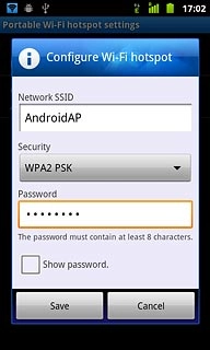 Press the field below Password and key in the required password.