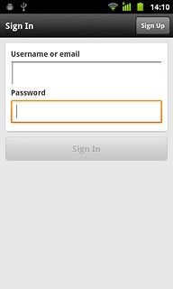 If you select a social network:Key in your email address or username.Press the field below Password and key in your password.