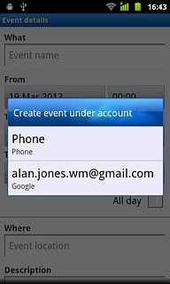 Press the required calendar, if required.Key in a subject for the appointment.Follow the instructions on the display to key in more information, such as time, location, duration and reminder.