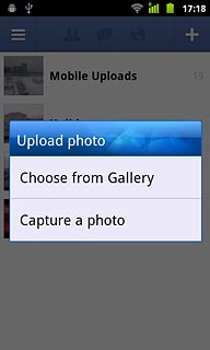 To upload a saved picture:Press Choose from Gallery.