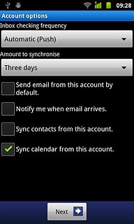 Press Sync calendar from this account to turn the function on or off.