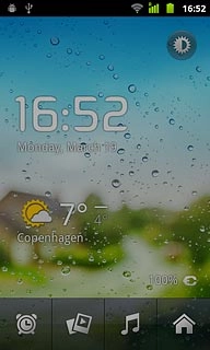 Press the alarm icon.