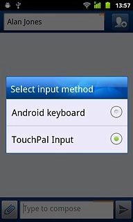 To select phone keypad:Press TouchPal Input.