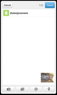 Key in text for the picture.Press Tweet.