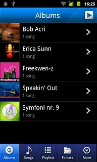 Press the required category.Go to the required audio file.