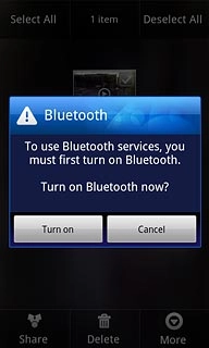 If required, press Turn on to turn on Bluetooth.Your phone now searches for devices and after a moment, a list of Bluetooth devices within range is displayed.
