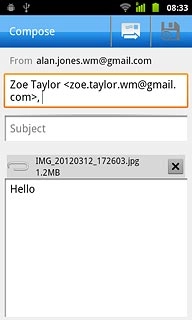 Press the recipient field and add the required recipients.