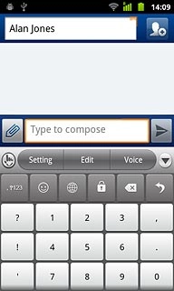 Press the return icon to return to text input.