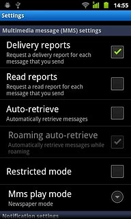 When the box next to the menu item is ticked (V), the function is turned on.