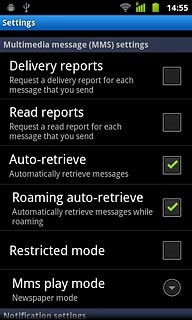 When the box next to the menu item is ticked (V), the function is turned on.