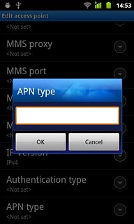Key in default and press OK.