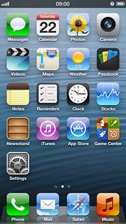 The alarm icon shows that the alarm is set.Further information:Set the alarm
