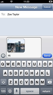 Write the text for your picture message and press Send.