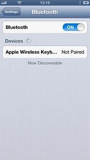 Your phone searches for devices and after a moment, a list of Bluetooth devices within range is displayed.Press the required Bluetooth device.The new device is displayed on the list of paired devices.